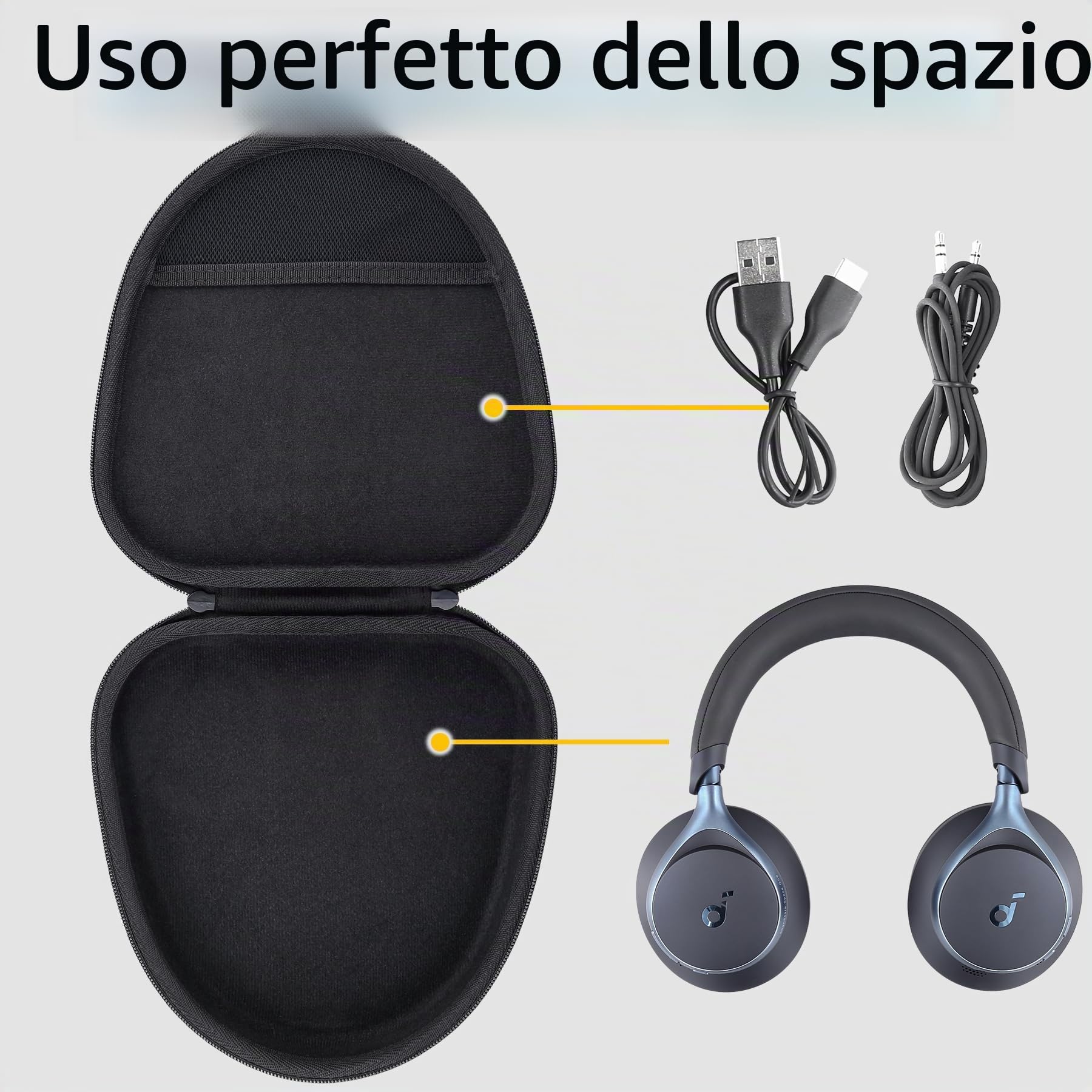 Aenllosi Headphone Case custodia Soundcore Space One EVA nera
