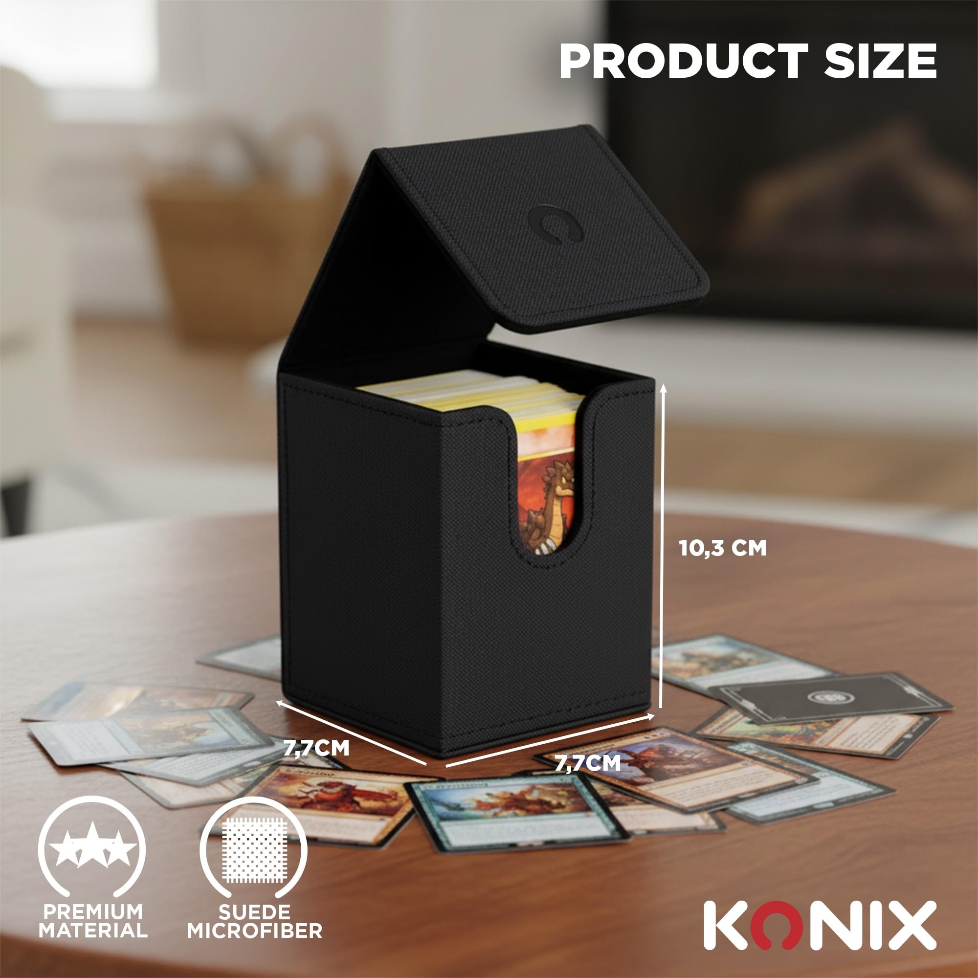 Konix Deckbox Premium 63x88 mm Nero per Carte TCG Magic