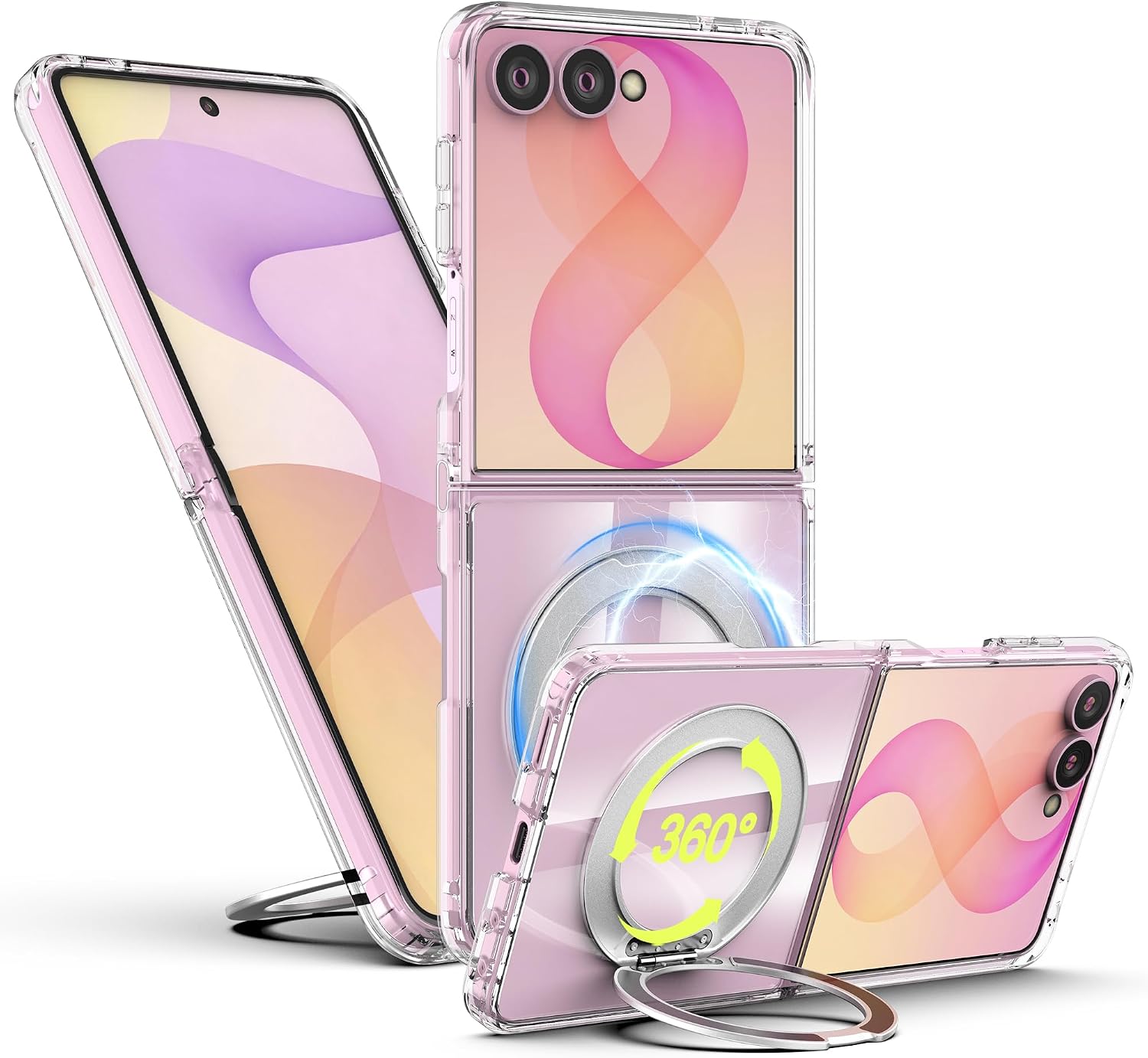 Redpepper Galaxy Cases Z Flip 8 cover trasparente con anello