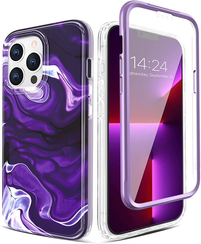Redpepper iPhone 13 Pro Max Cover Marmo con Pellicola 6,7"