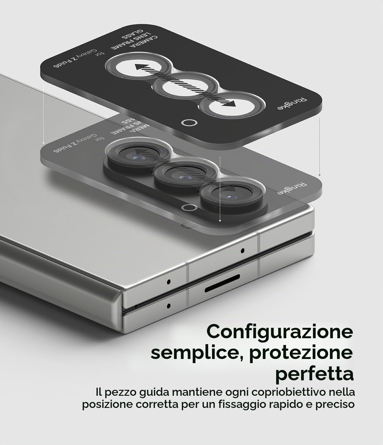 Ringke Camera Lens Frame Glass Z Fold 6 argento