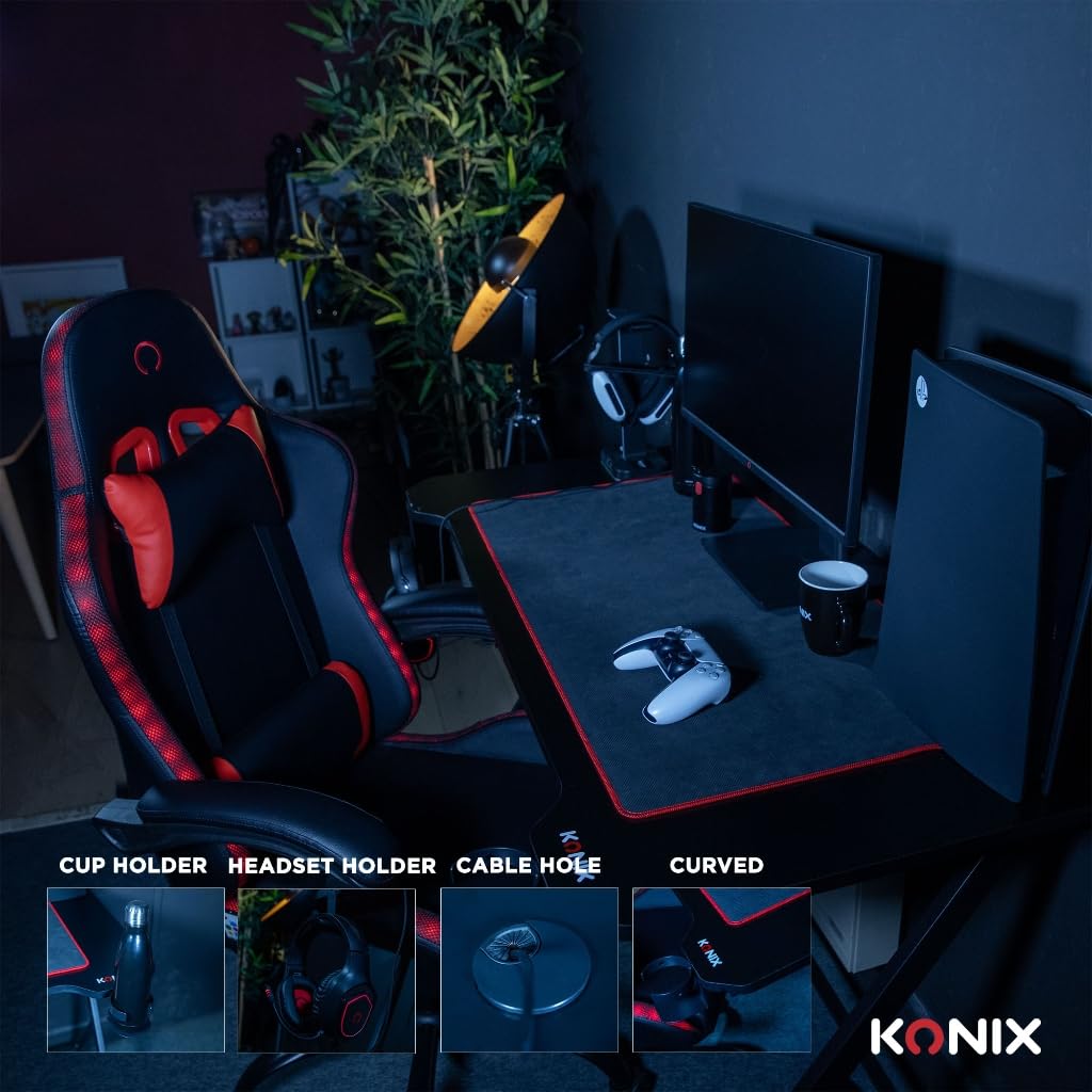 Konix Fenris Scrivania Gaming 120x60 cm Nera a Y