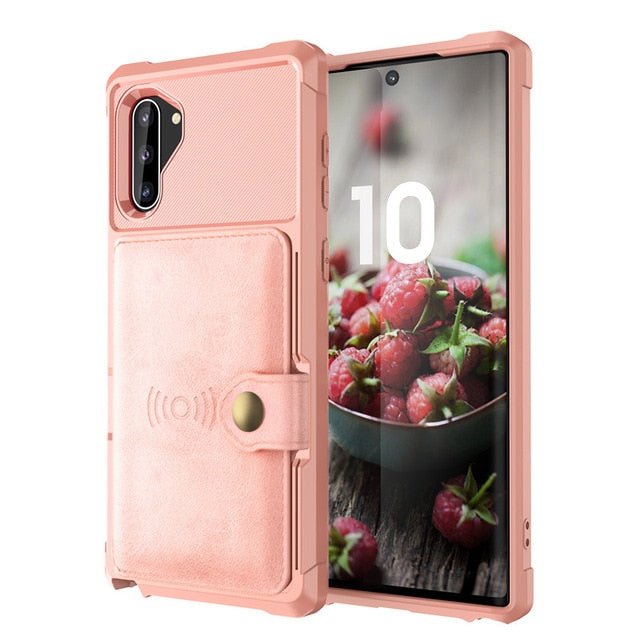 Redpepper Galaxy Note 10 Cover Pelle Portafoglio Nero con Stand
