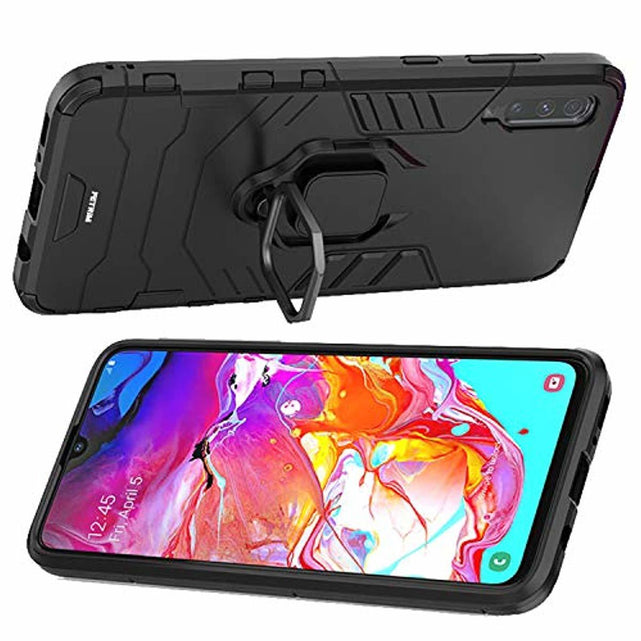 Redpepper Galaxy A70 Custodia Antiurto Nera con Anello