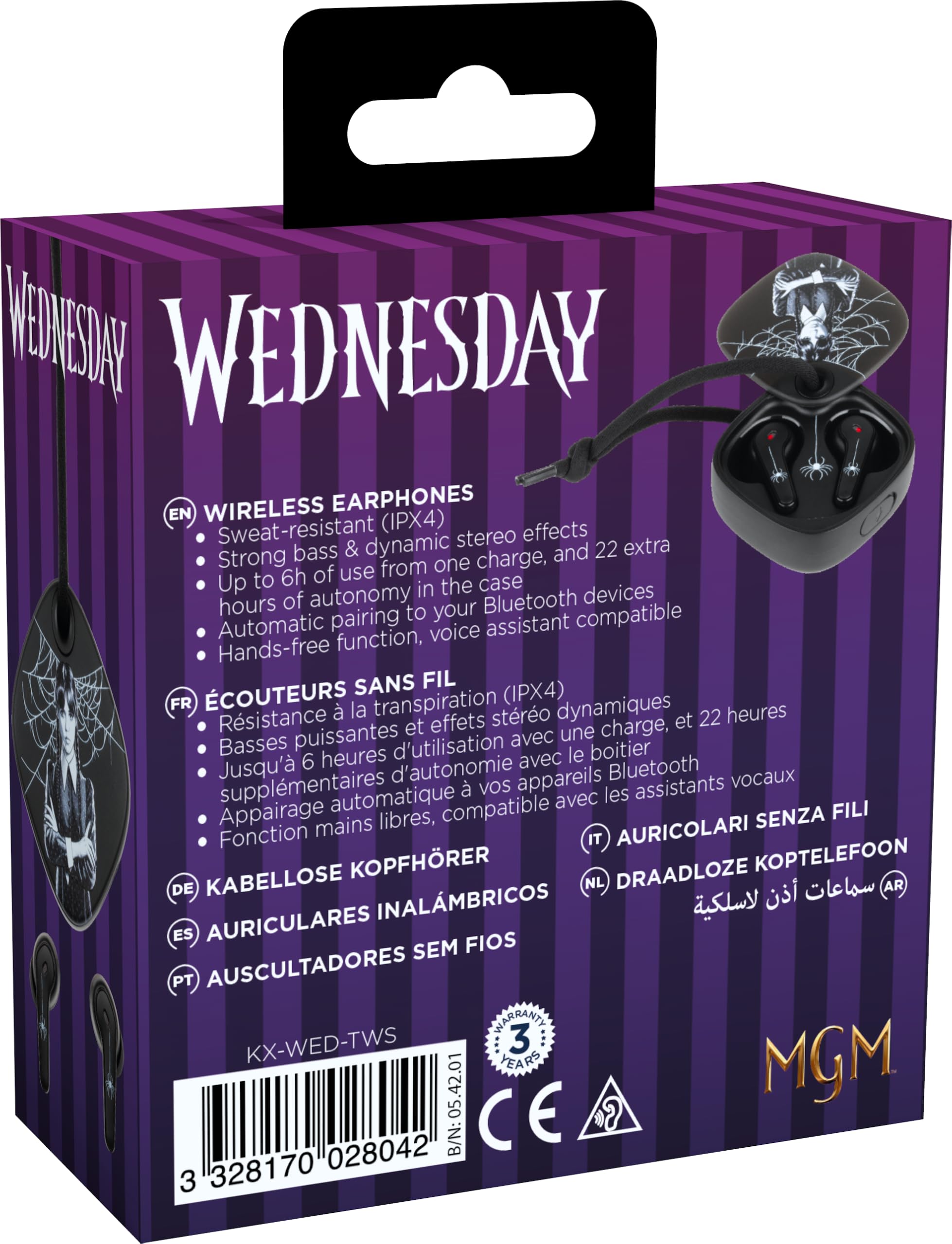 Konix Mercoledì Auricolari wireless neri IPX4