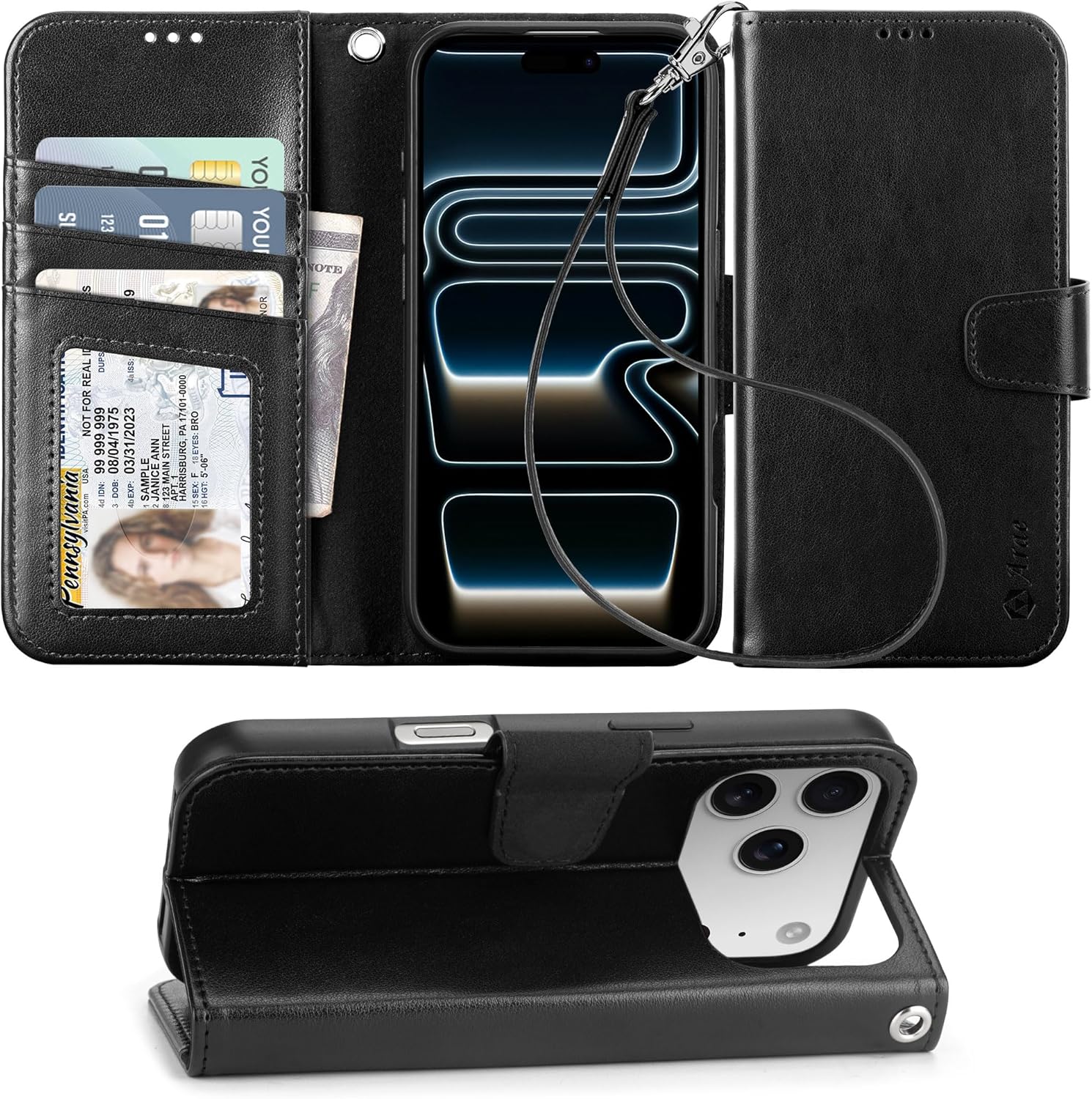 Redpepper iPhone 17 Pro cover portafoglio pelle carte 6,3"