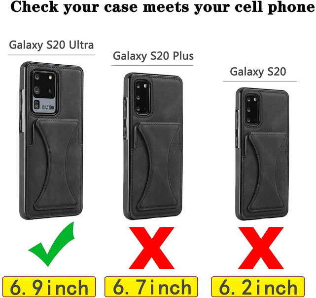 Redpepper Galaxy S20 Ultra cover anello stand portacarte nera