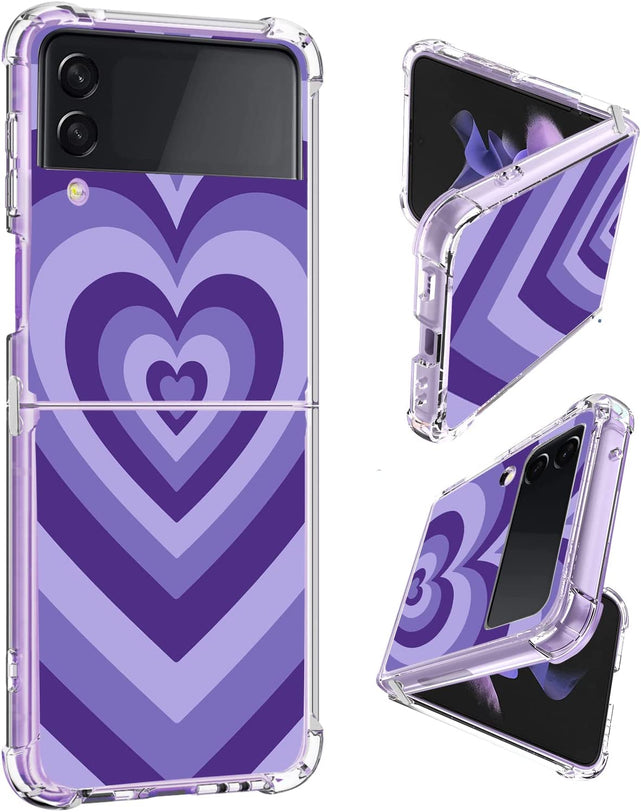 Redpepper Galaxy Z Flip 4 Cover Viola Cuori in TPU