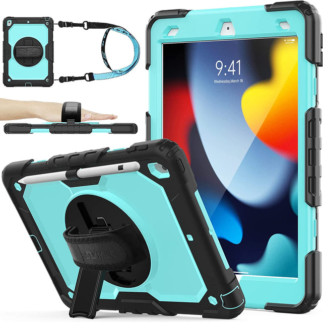 Redpepper iPad 10.2 Cover 9/8/7 gen nera con pellicola