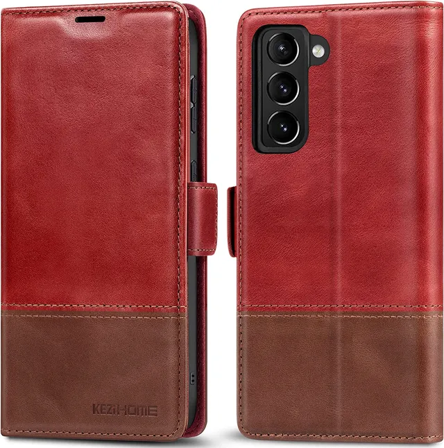 Redpepper Galaxy S21 Plus Cover Pelle Portafoglio RFID Nera