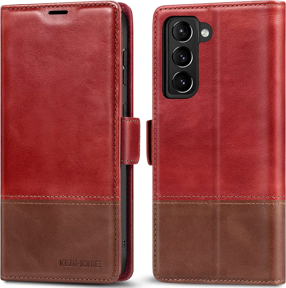 Redpepper Galaxy S21 Plus Cover Pelle Portafoglio RFID Nera