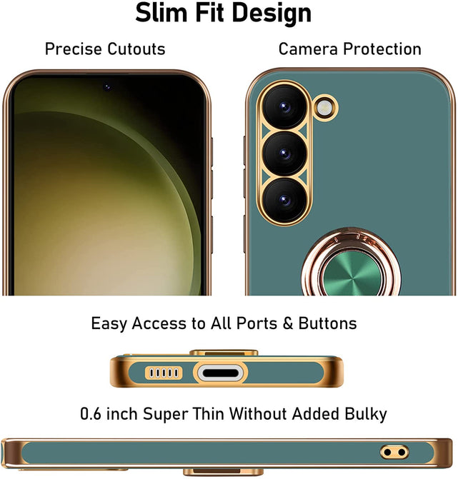 Redpepper Galaxy S23 Cover con Anello Nero Supporto Stand