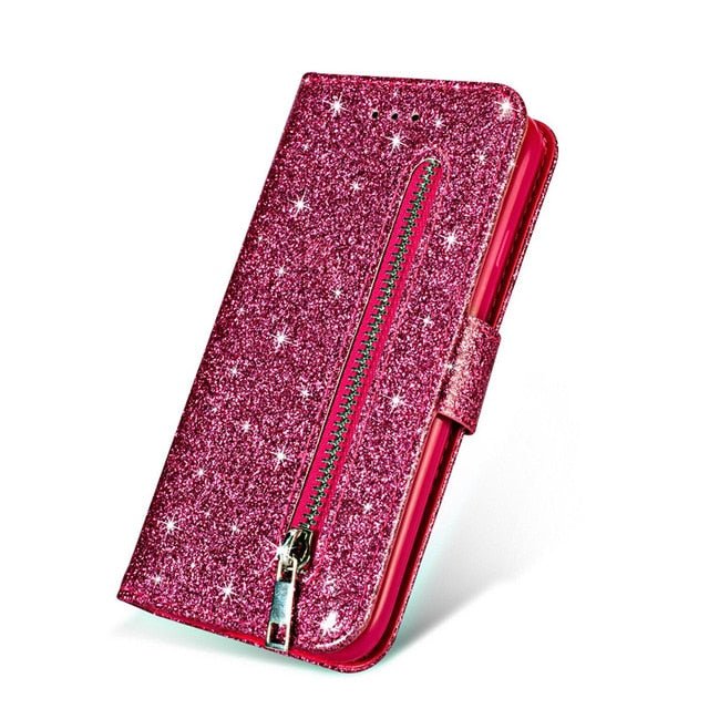 Redpepper Galaxy S10 Plus cover portafoglio glitter carte