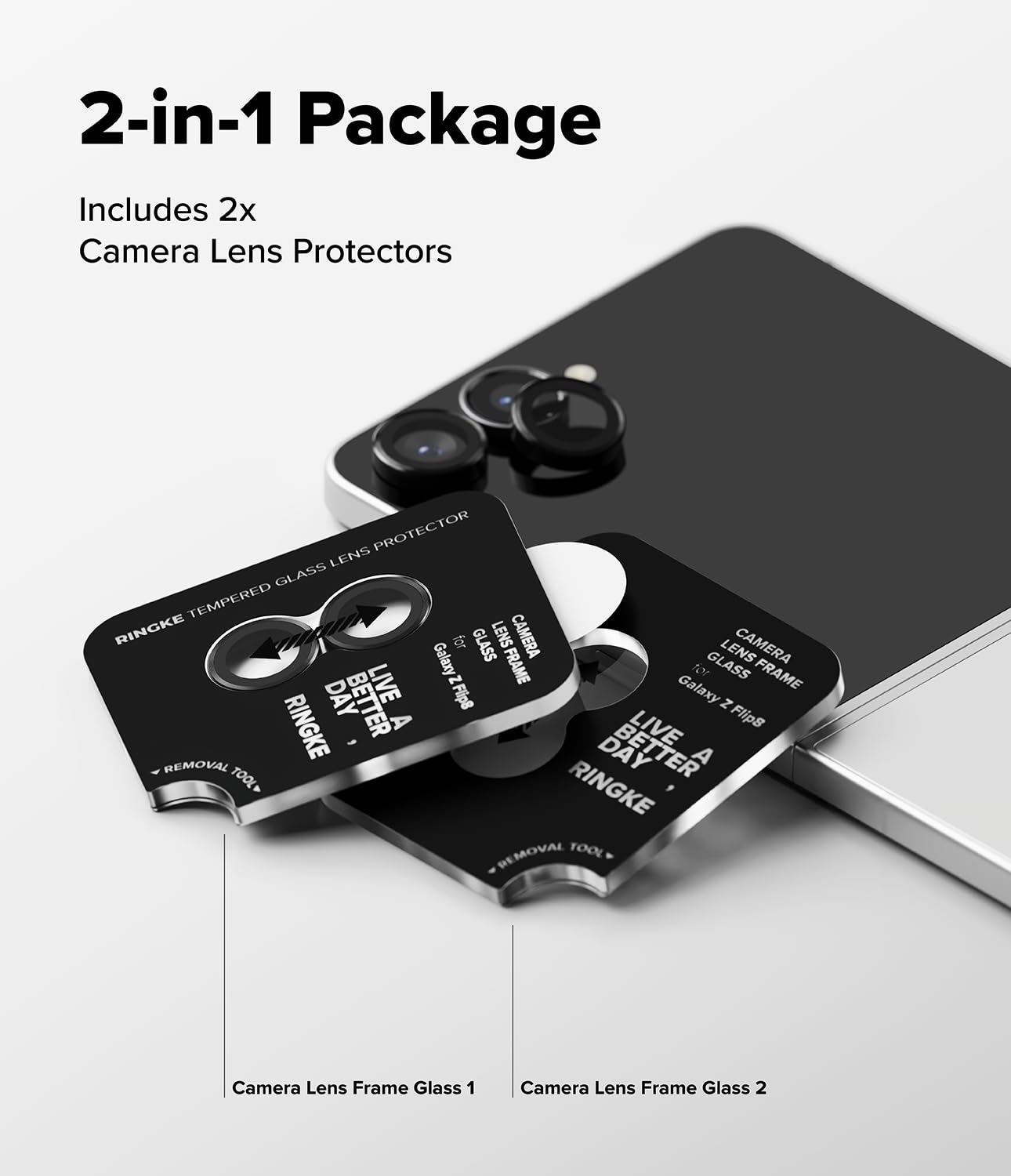 Ringke Camera Lens Frame Glass Vetro Galaxy Z Flip 8 temperato