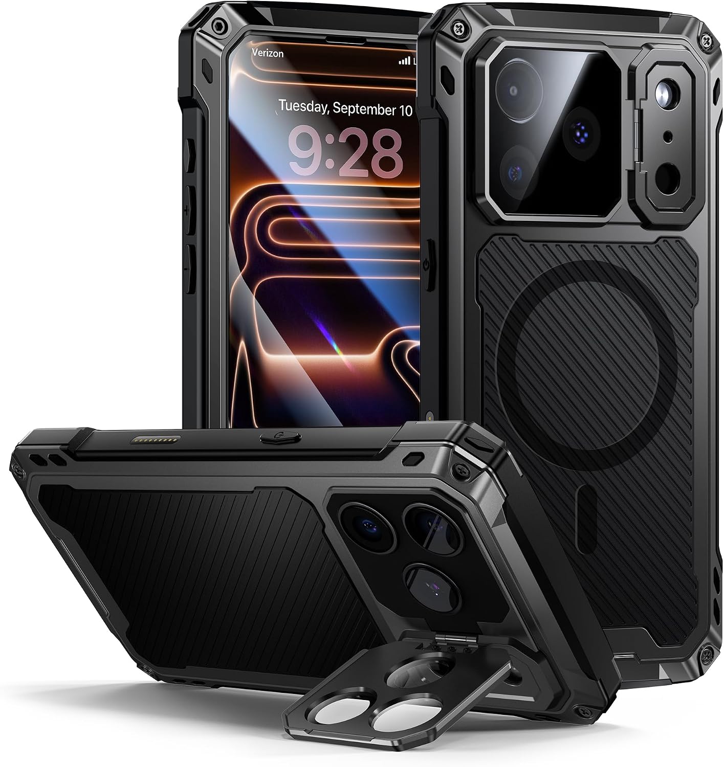 Redpepper Apple Cases iPhone 17 Pro Max custodia metallo nero stand