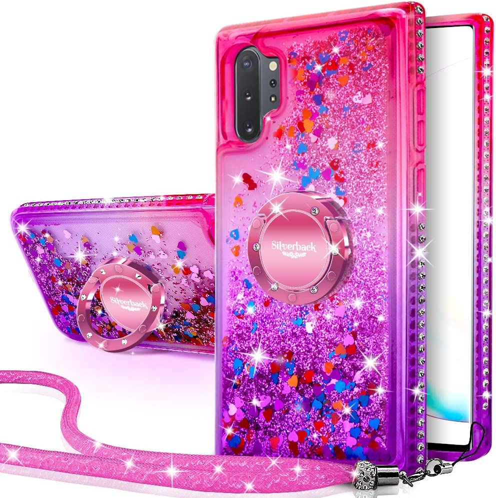 Redpepper Galaxy Cases Note 10 Plus Cover Glitter Viola con Anello