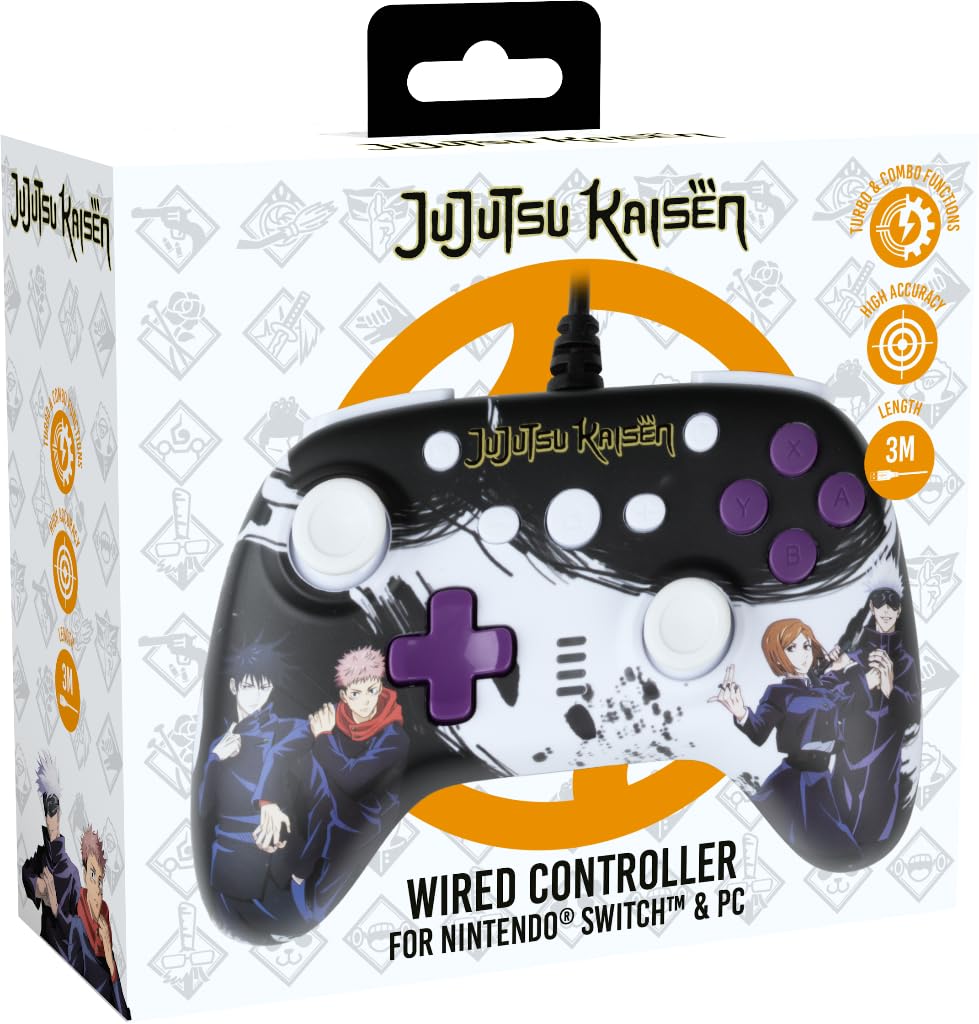Konix Jujutsu Kaisen Controller Cavo Nero Switch PC