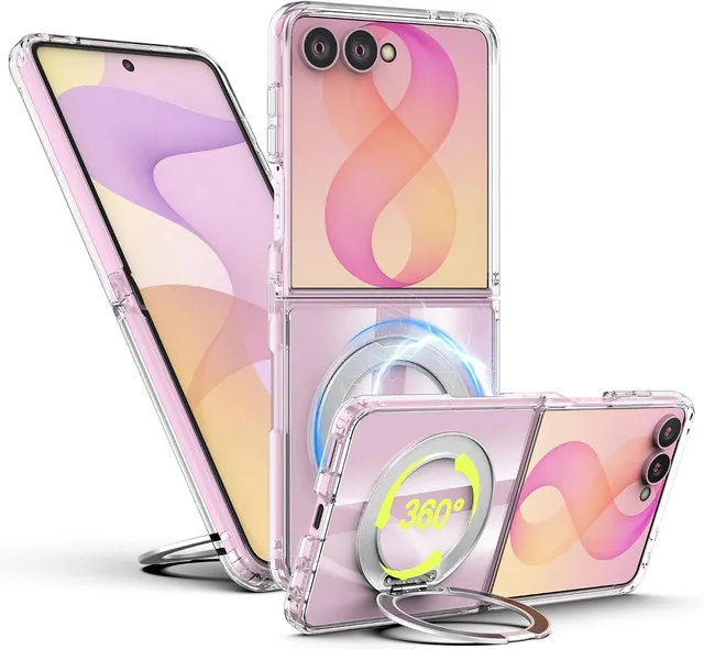 Redpepper Galaxy Cases Z Flip 8 cover trasparente con anello
