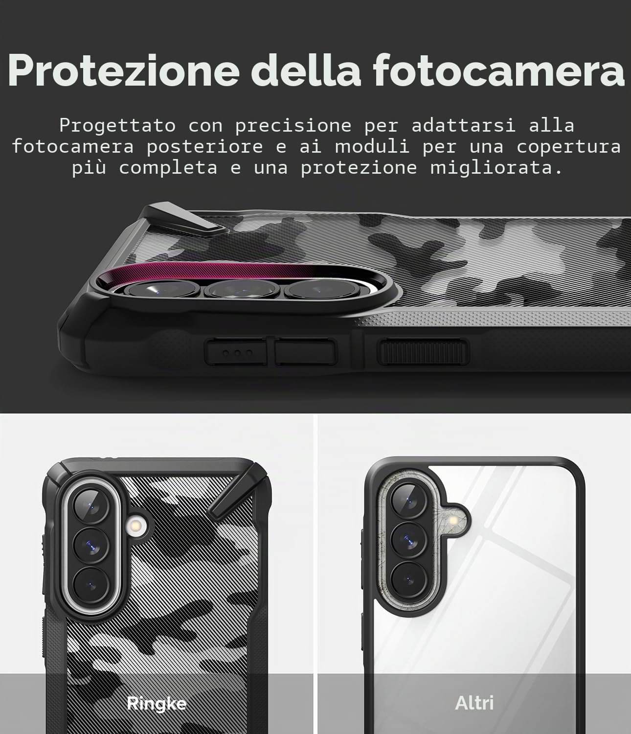 Ringke Fusion X Galaxy A57 cover Camo Black antishock