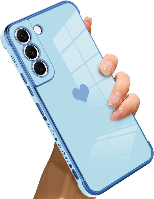 Redpepper Galaxy S21 Cover Nera Cuore Placcata Elegante