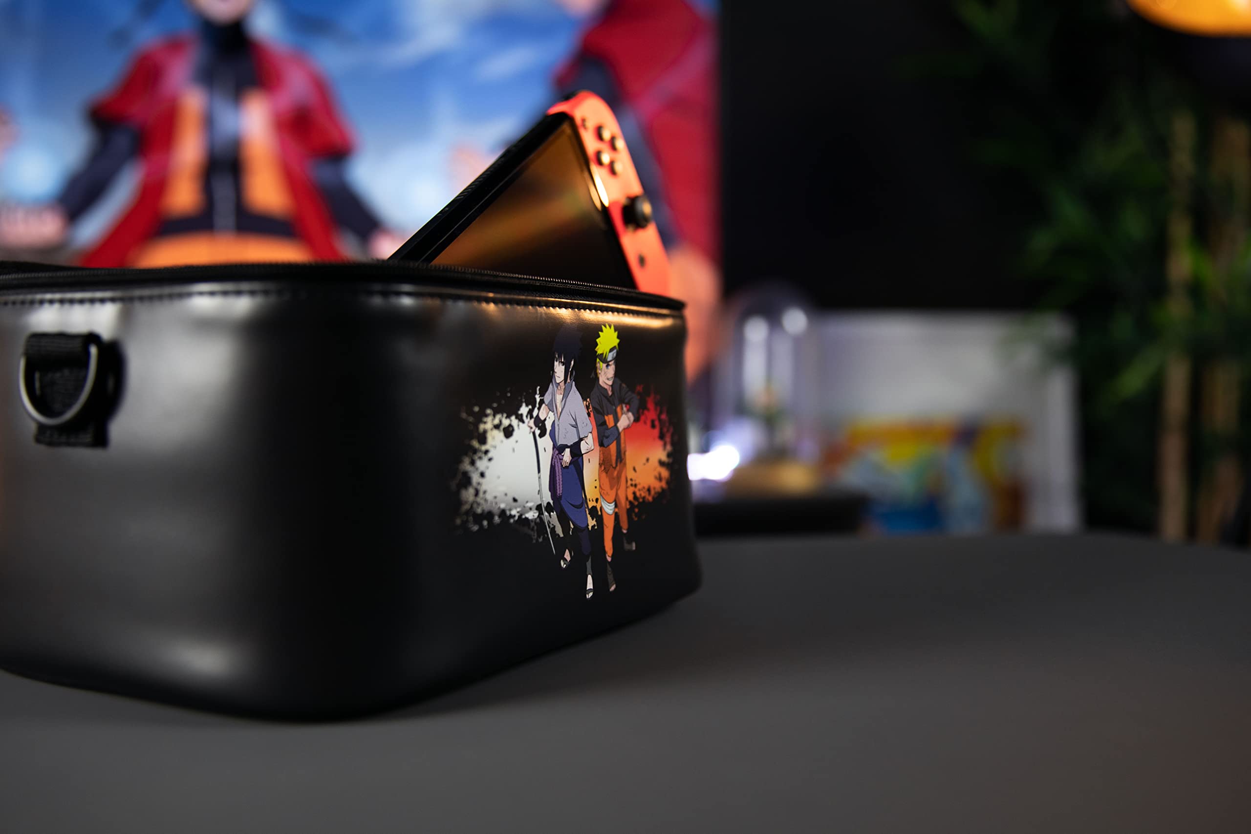 Konix Naruto Shippuden Borsa Switch Nero Naruto e Sasuke