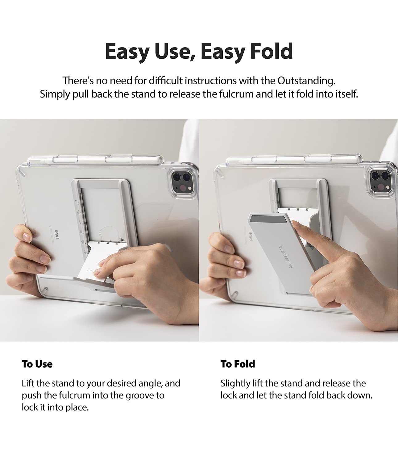 Ringke Fusion Plus iPad Pro 12.9 cover con supporto grigia